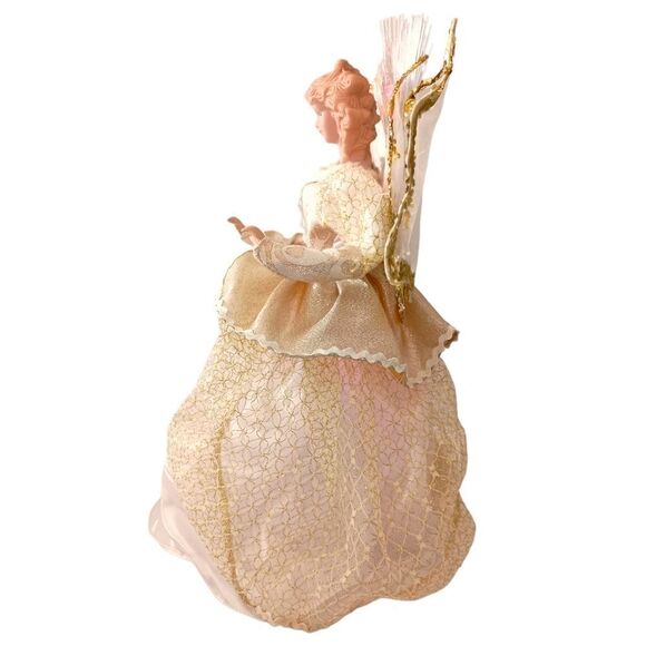 Fiber Optic Angel Tree Topper Gold Table Display Light Up Multi Color Christmas. - Picture 13 of 16